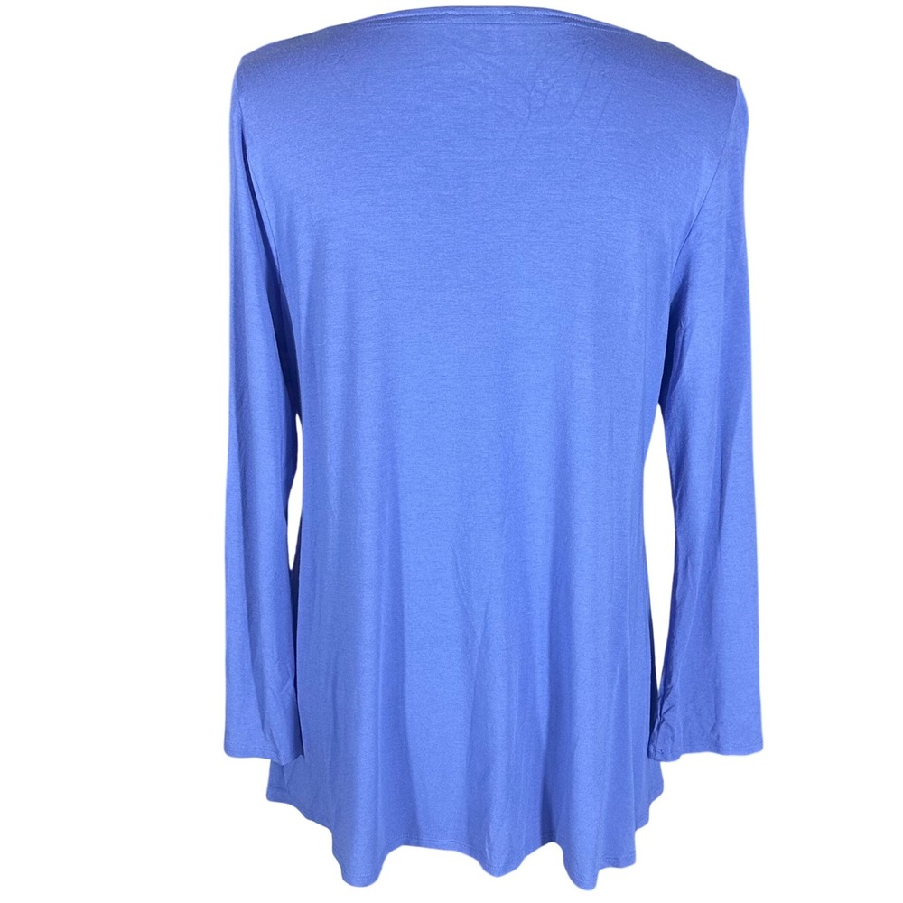 Eileen Fisher Tunic Top Women Medium Blue Long Sleeve Viscose Stretch Flowy - Picture 3 of 8
